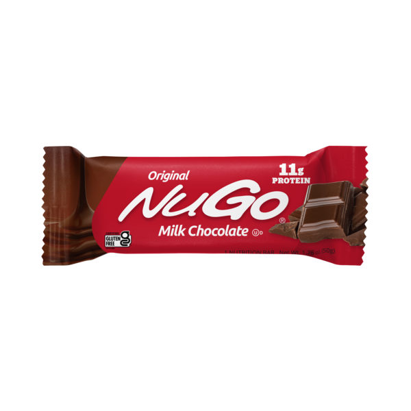 Energy & Granola Bars NuGo Original Milk Chocolate, Gluten Free, Protein Bar hero