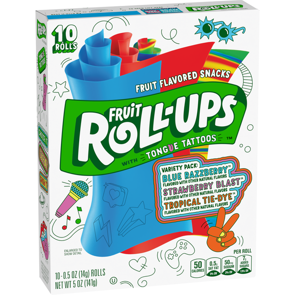 Candy & Chocolate Fruit Roll-Ups Fruit Flavored Snacks Variety Pack 0.5 Oz 10 Count hero