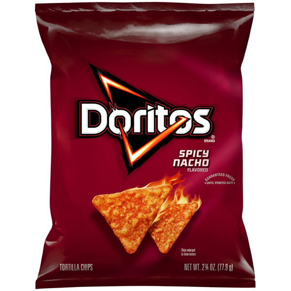 Chips & Pretzels Doritos Flavored Tortilla Chips, Spicy Nacho hero