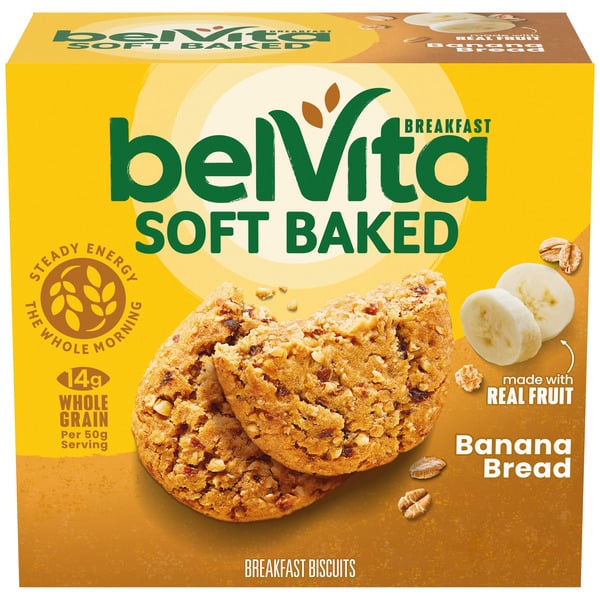 Cookies & Cakes belVita Breakfast Soft Baked Banana Bread Breakfast Biscuits hero