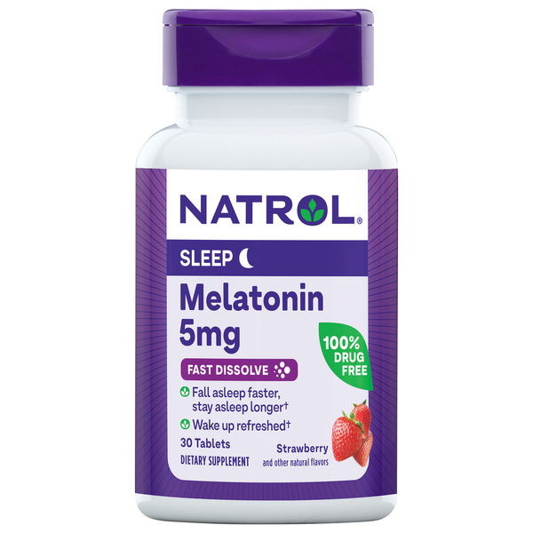 Vitamins & Supplements Natrol Melatonin, Sleep, Extra Strength, Tablets, Strawberry hero