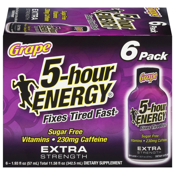 Energy & Sports Drinks 5-hour ENERGY Energy Shot, Extra Strength, Grape, 6 Pack hero