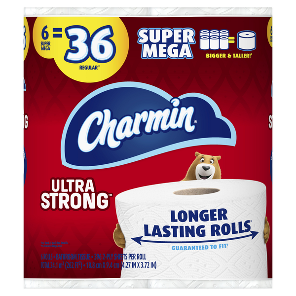 Paper Goods Charmin Ultra Strong Toilet Paper 6 Super Mega Roll hero