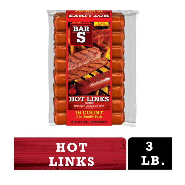 Hot Dogs, Bacon & Sausage Bar-S Hot Links Southwestern Style Sausages hero