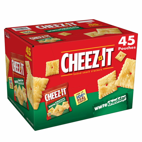 Crackers Cheez-It Cheese Crackers, Baked Snack Crackers, White Cheddar hero