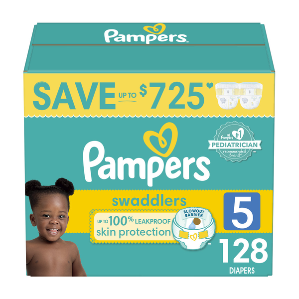 Diapers & Wipes Pampers Swaddlers Size 5 Diapers hero