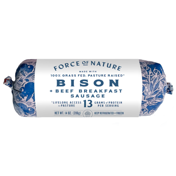 Hot Dogs, Bacon & Sausage Force of Nature Bison and Beef Breakfast Sausage, 100% Grass Fed hero