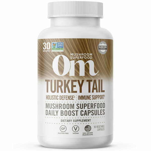 Vitamins & Supplements Om Turkey Tail, Mushroom Capsules Supplement, Immune Support hero