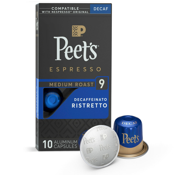 Coffee Peet's Coffee Espresso Capsules for Nespresso Original Line, Decaf Ristretto Dark Roast hero