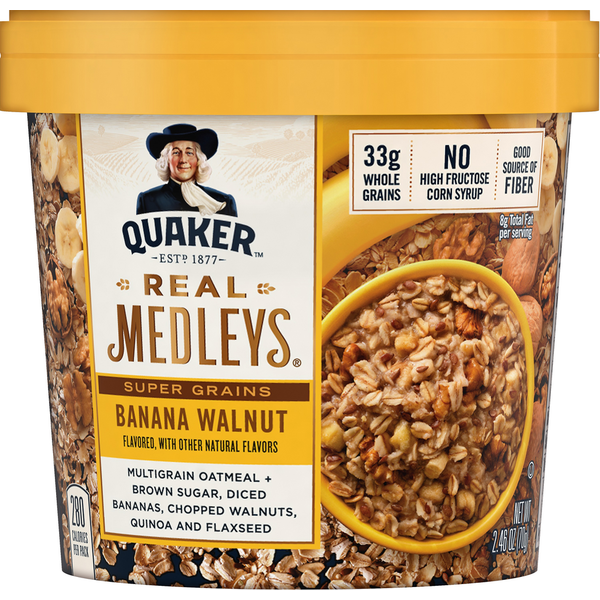 Hot Cereal & Pancake Mixes Quaker Super Grains, Banana Walnut hero