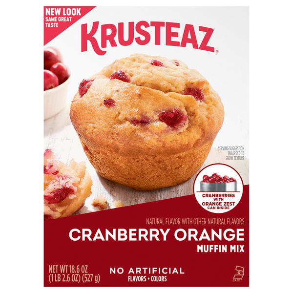 Baking Ingredients Krusteaz Cranberry Orange Muffin Mix hero