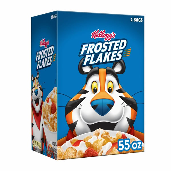 Cereal Frosted Flakes Cold Breakfast Cereal, 8 Vitamins and Minerals, Kids Snacks, Original hero