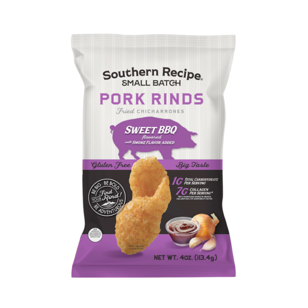 Popcorn & Jerky Southern Recipe Small Batch Sweet BBQ Pork Rinds hero