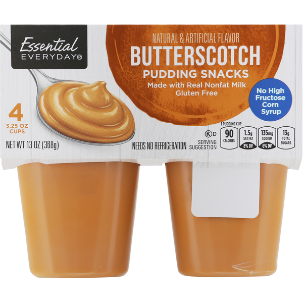 Refrigerated Pudding & Desserts Essential Everyday Pudding Snacks, Butterscotch hero