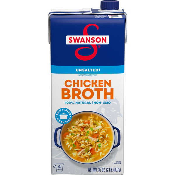 Holiday Items Swanson's Unsalted Chicken Broth hero