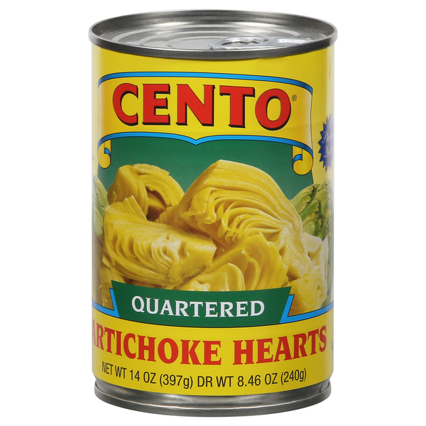 Canned & Jarred Vegetables Cento Artichoke Hearts, Quartered hero