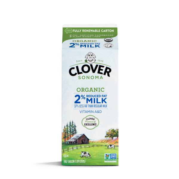 Milk Clover Sonoma Organic 2% Reduced Fat Milk Half Gallon hero