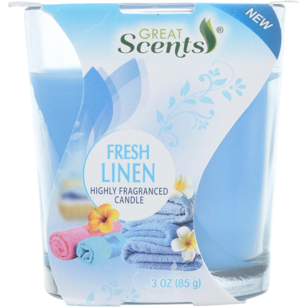 Air Fresheners & Candles Great Scents Candle, Fresh Linen hero