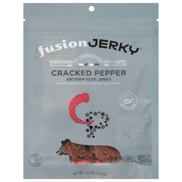 FusionJerky Beef Jerky, Artisan, Cracked Pepper hero