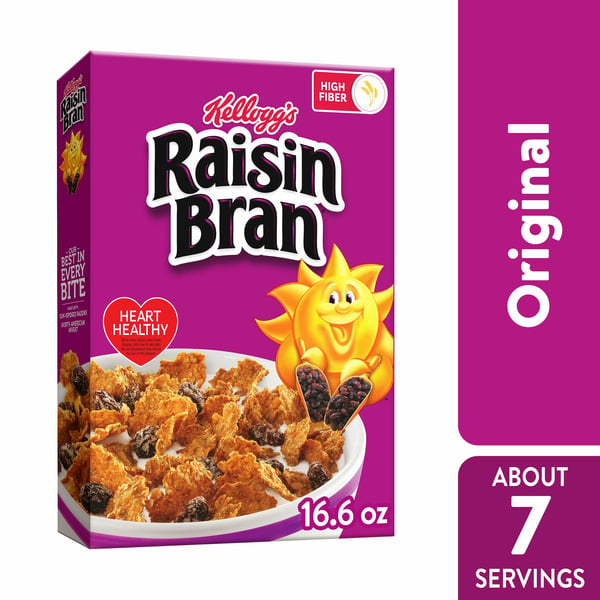 Cereal Raisin Bran Breakfast Cereal, Family Breakfast, Fiber Cereal, Original hero