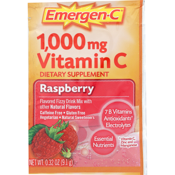 Vitamins & Supplements Emergen-C Dietary Supplement Raspberry hero