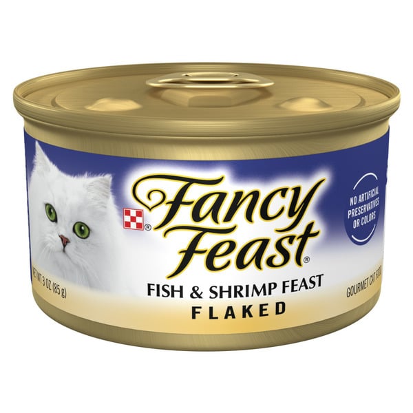 Cat Food & Care Purina Fancy Feast Wet Cat Food Flaked Fish and Shrimp Feast hero