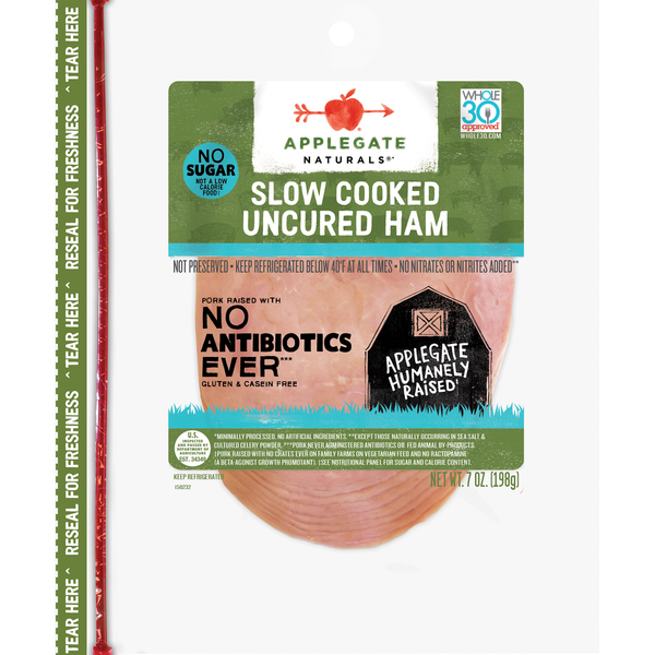 Packaged Meat Applegate Naturals  Naturals Uncured Slow Cooked Ham 7 oz hero