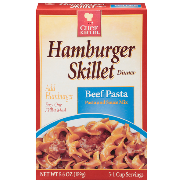 Frozen Meals Karlin Foods Hamburger Skillet Dinner, Beef Pasta hero