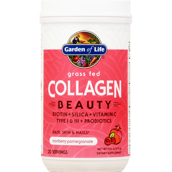 Dietary Supplements Garden of Life Collagen, Cranberry Pomegranate, Grassfed, hero