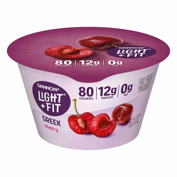 Yogurt Dannon Light + Fit Boston Cherry Greek Nonfat Yogurt Cup hero