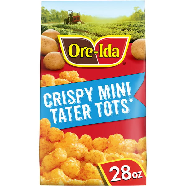 Appetizers & Sides Ore-Ida Mini Tater Tots Seasoned Shredded Potatoes Frozen Food Snacks hero