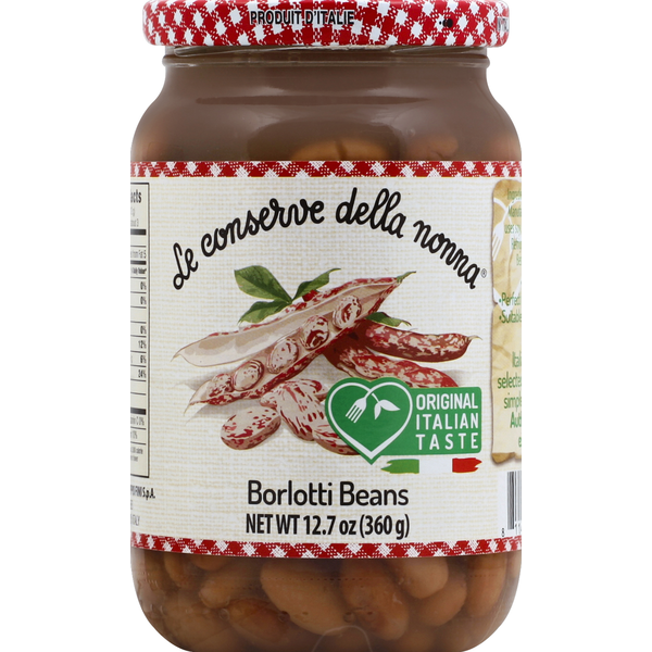 Canned Meals & Beans Le Conserve Della Nonna Beans, Borlotti Beans hero