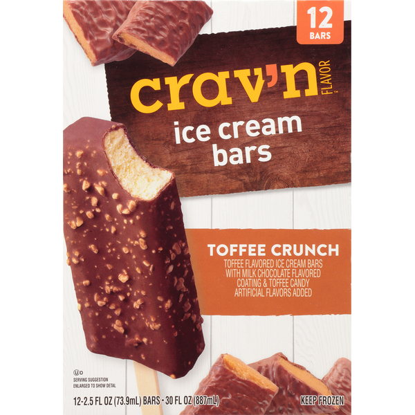 Ice Cream & Ice Crav'n Flavor Ice Cream Bars, Toffee Crunch hero