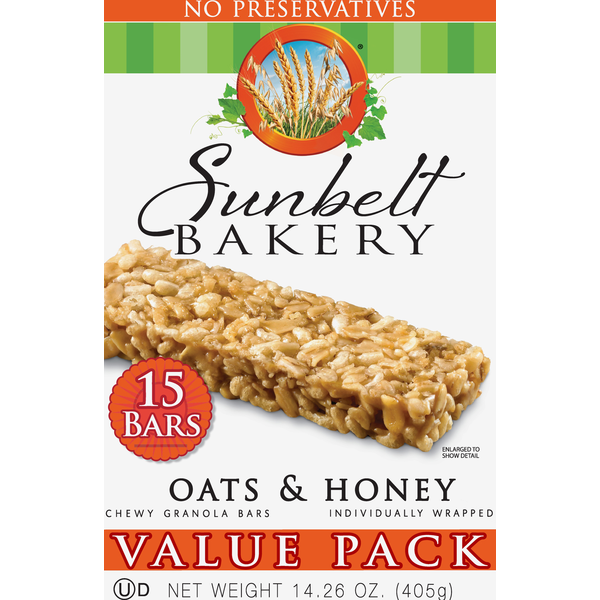 Granola Sunbelt Bakery Granola Bars, Oats & Honey, Chewy, Value Pack hero