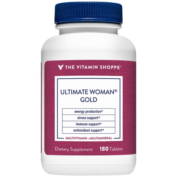 Women's Multivitamins The Vitamin Shoppe Ultimate Woman Gold Multivitamin & Multimineral - Highly Bioavailable (180 Tablets) hero