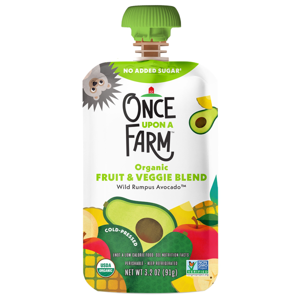 Baby Food & Formula Once Upon a Farm Wild Rumpus Avocado, Pineapple, Banana, Apple, Avocado, Organic Kids Snack Pouch hero