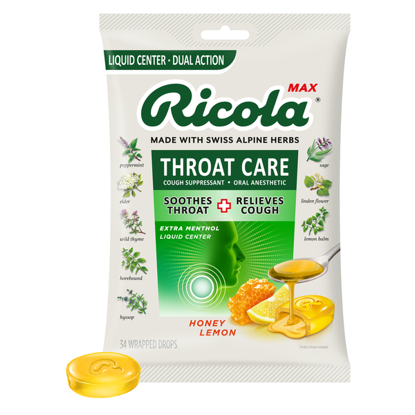 Cold, Flu & Allergy Ricola Max Throat Care Honey Lemon Cough Drops hero