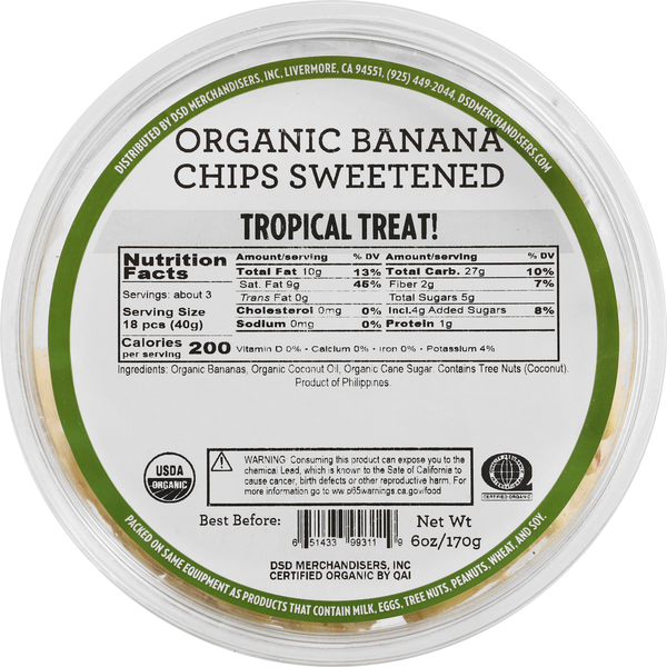 Chips & Pretzels DSD Merchandisers Banana Chips, Organic, Sweetened hero