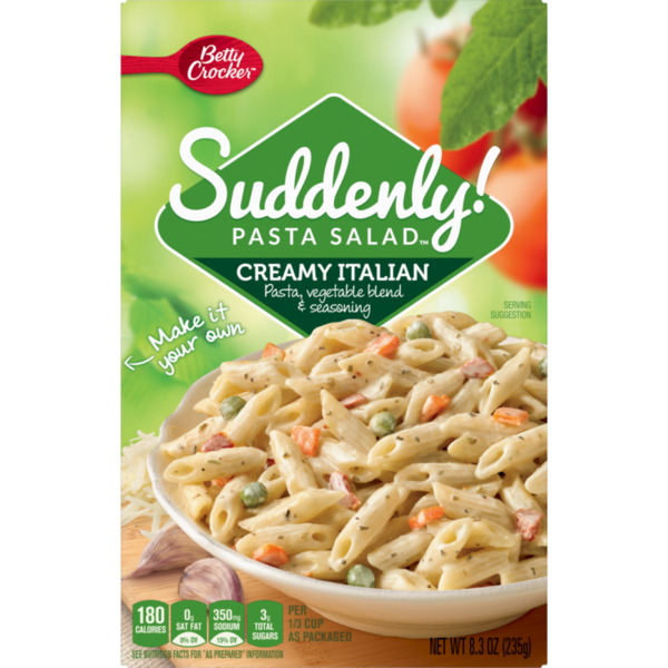 Instant Foods Betty Crocker Pasta Salad, Creamy Italian hero