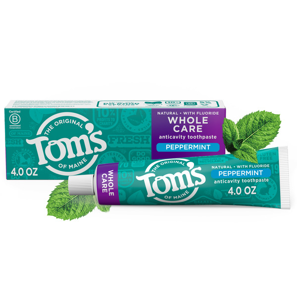 Oral Care | Toothpaste & Floss Tom's of Maine Natural Toothpaste With Fluoride, Peppermint hero