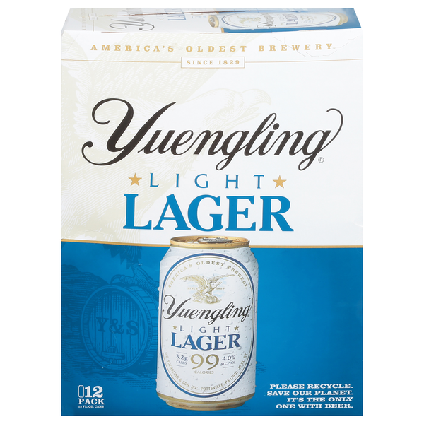 Beers & Coolers Yuengling Beer, Light, Lager, 12 Pack hero