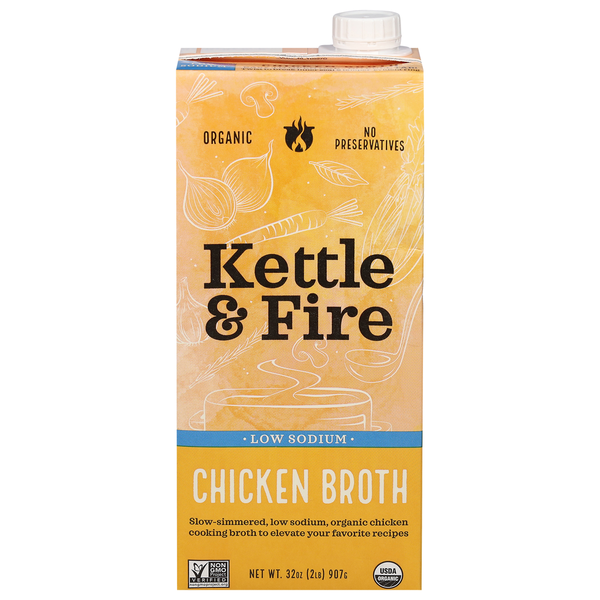 Soup, Broth & Bouillon Kettle & Fire Chicken Broth, Low Sodium hero