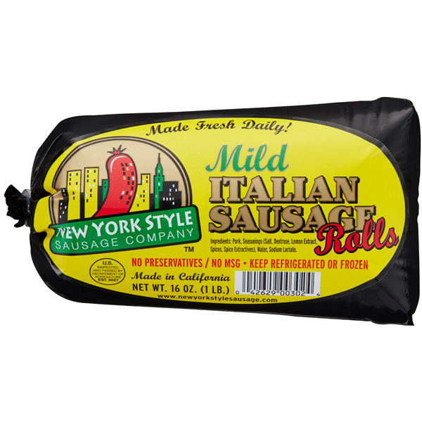 Hot Dogs, Bacon & Sausage New York Sausage Co Mild Italian Sausage Rolls hero