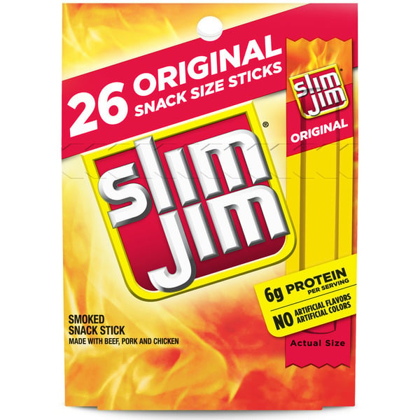 Slim Jim Original Snack-Sized Smoked Meat Sticks hero