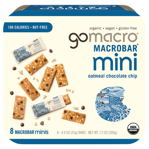 Energy & Granola Bars GoMacro MacroBars, Oatmeal Chocolate Chip, Mini hero