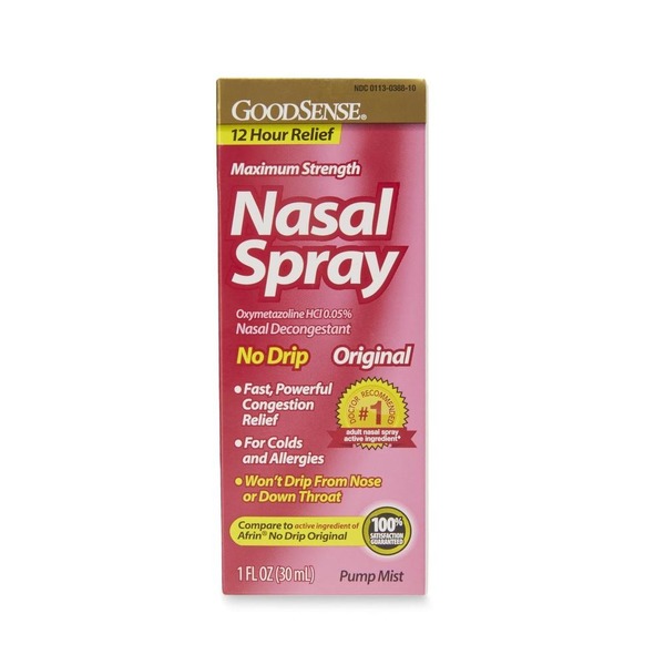 Cold, Flu & Allergy Good Sense Maximum Strength Oxymetazolic Hci 0.05% Nasal Decogestant Pump Mist Nasal Spray hero