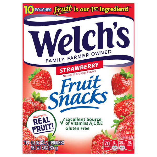 Breakfast Bars & Pastries Welch's Fruit Snacks, Strawberry hero