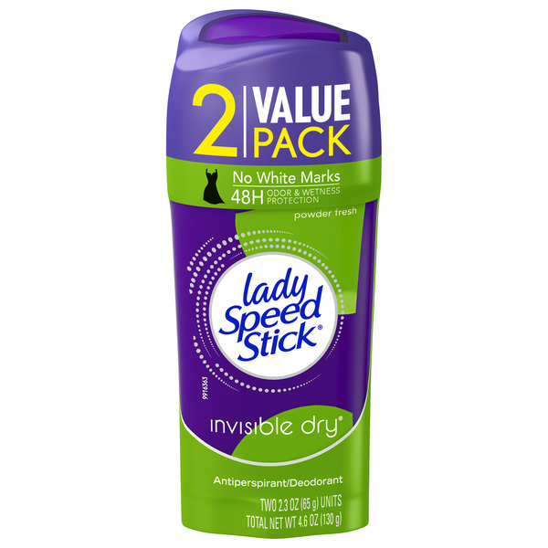 Deodorants Lady Speed Stick Invisible Dry Dry Antiperspirant Deodorant, Powder Fresh hero