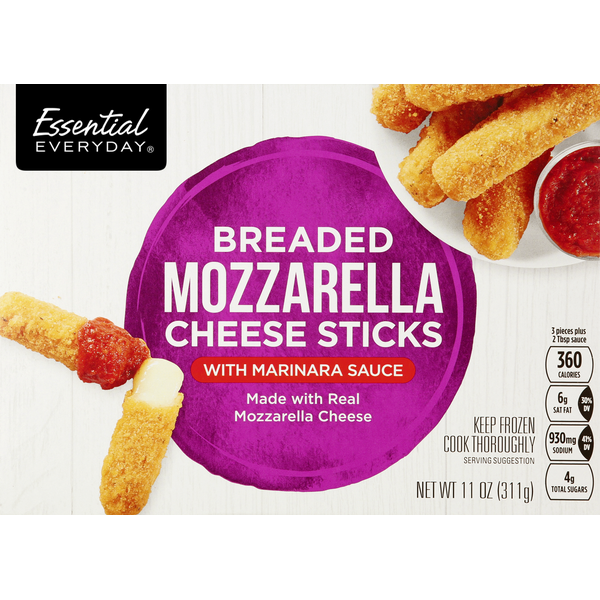 Frozen Appetizers & Sides Essential Everyday Cheese Sticks, Mozzarella, Breaded hero