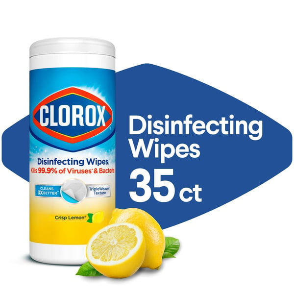 Cleaning Products and Supplies Clorox Disinfecting Wipes, Bleach Free Cleaning Wipes, Crisp Lemon™ hero